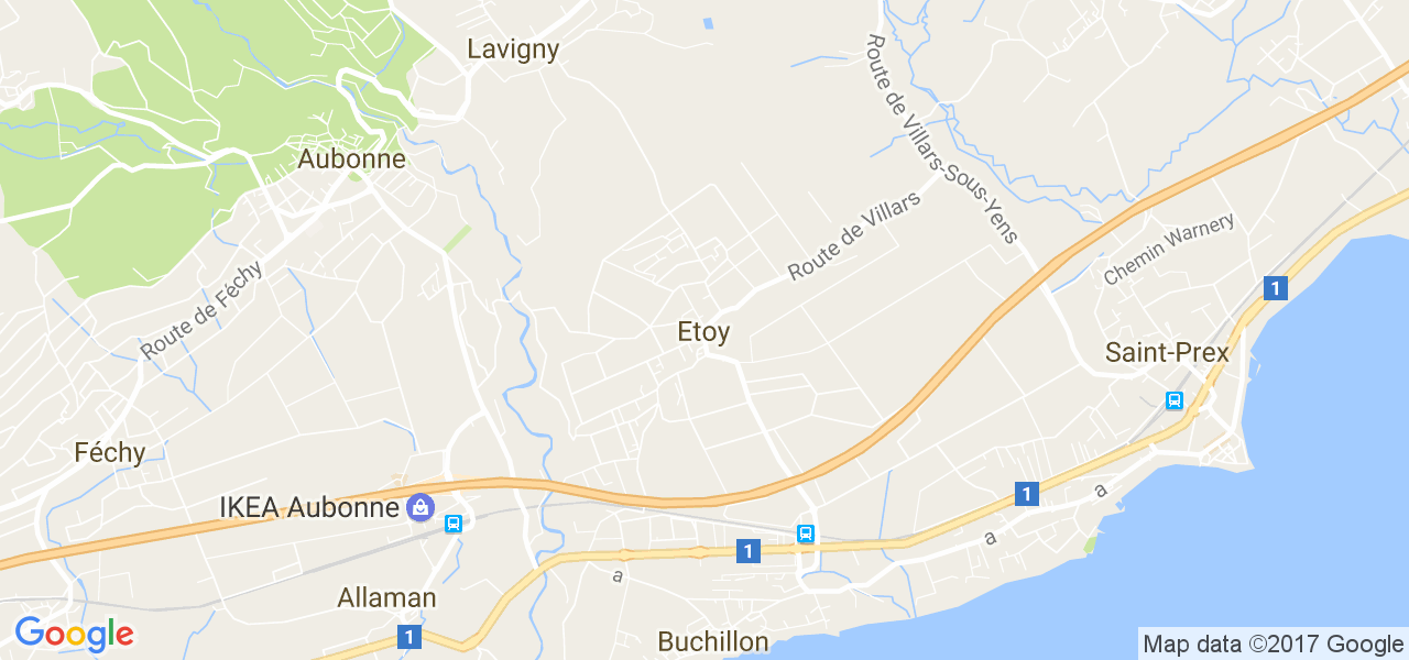 map de la ville de Etoy