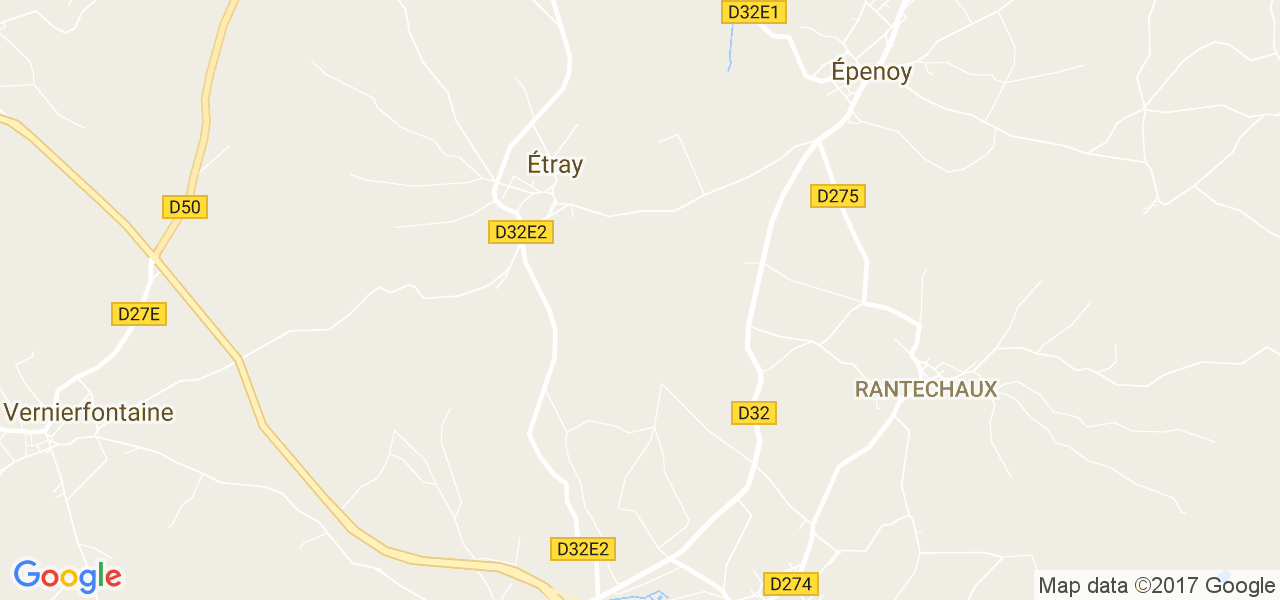 map de la ville de Étray