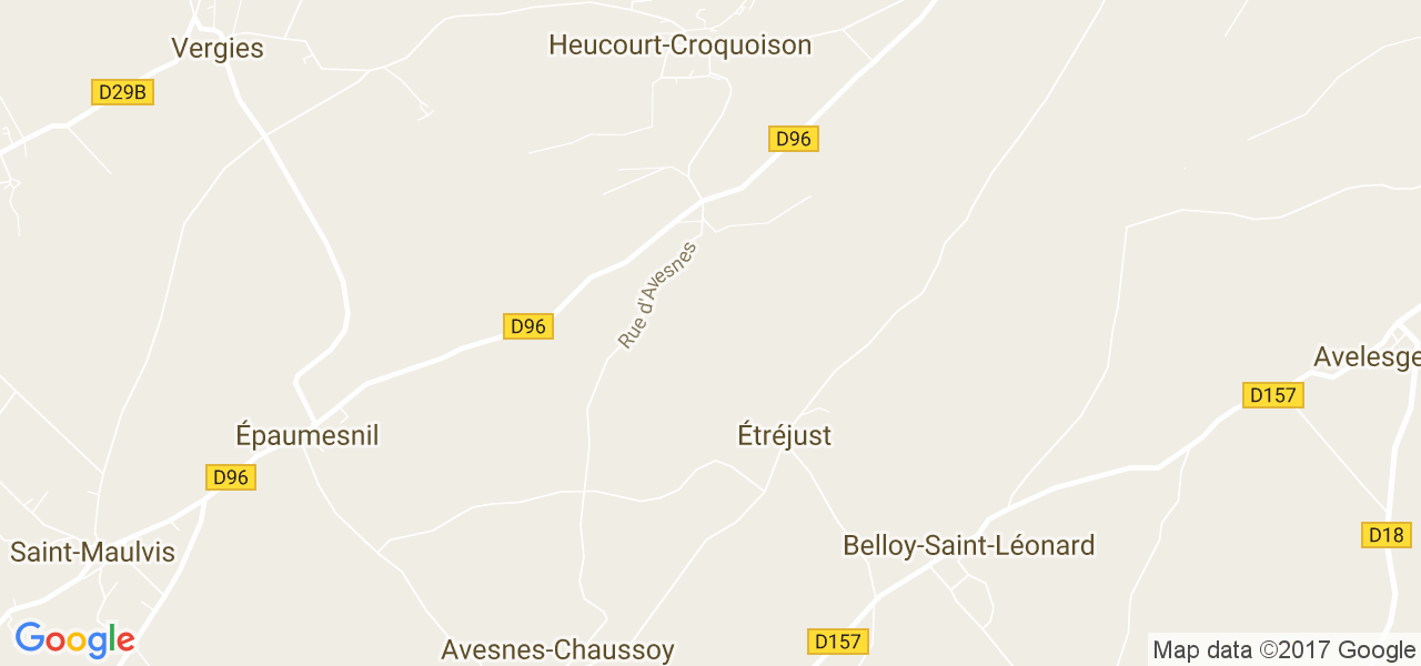 map de la ville de Étréjust