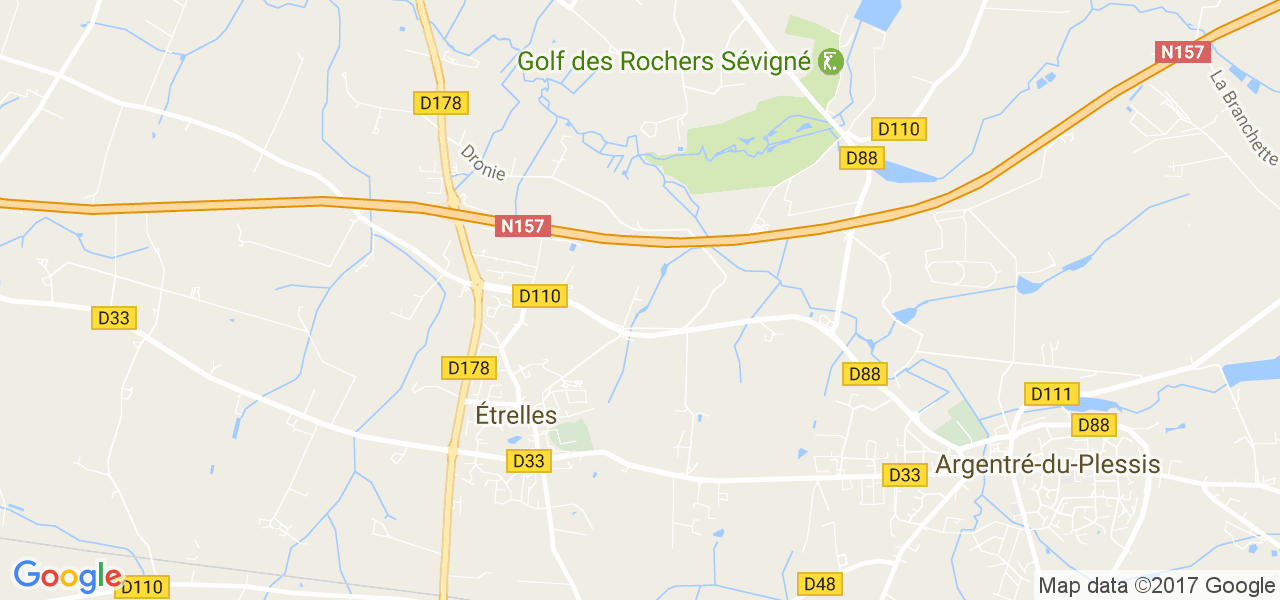 map de la ville de Étrelles