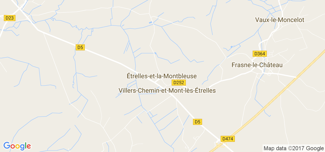 map de la ville de Étrelles-et-la-Montbleuse