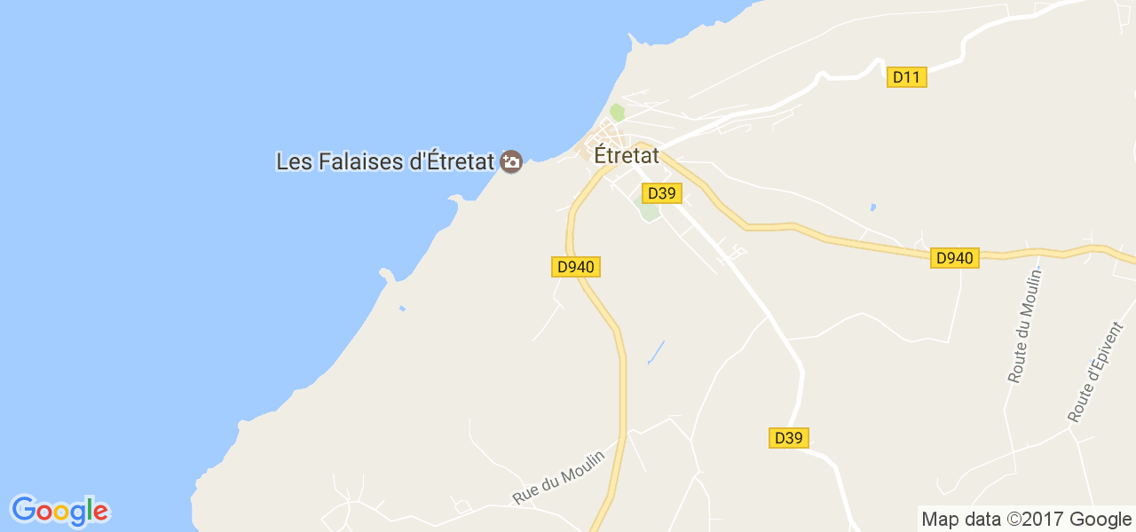 map de la ville de Étretat