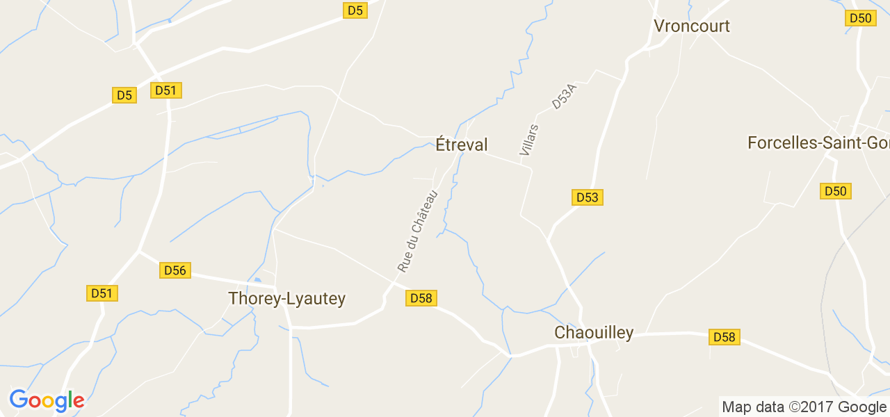 map de la ville de Étreval