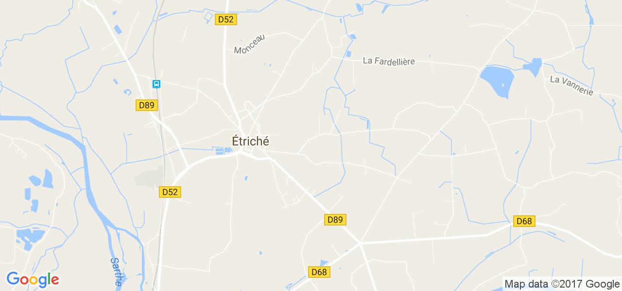 map de la ville de Étriché