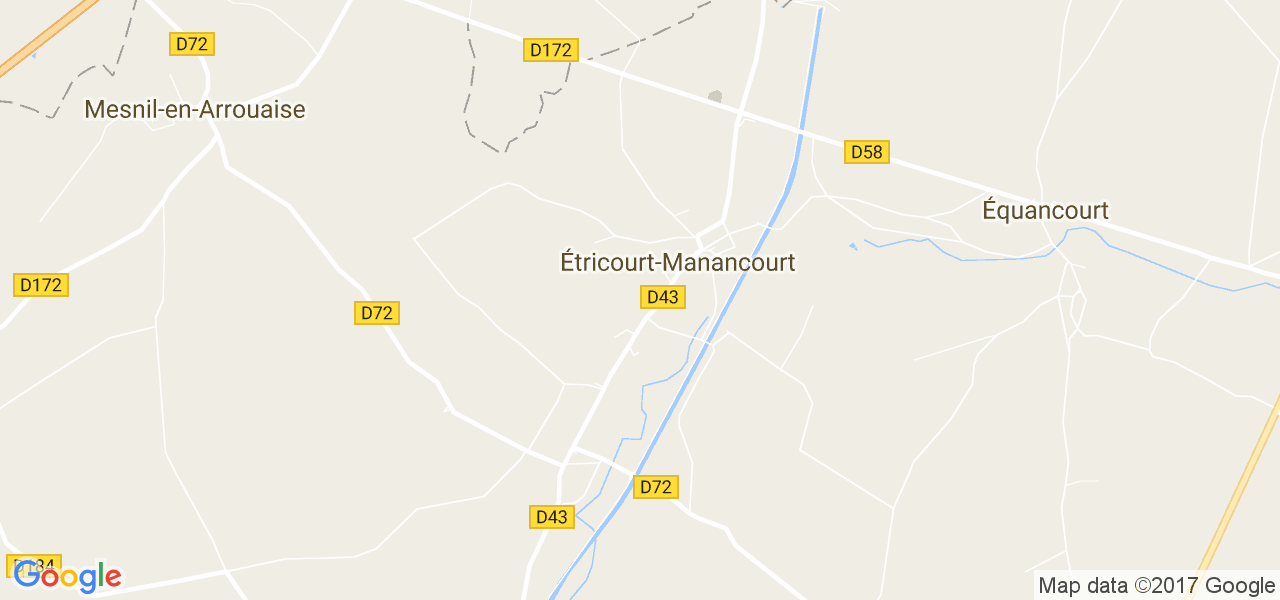 map de la ville de Étricourt-Manancourt