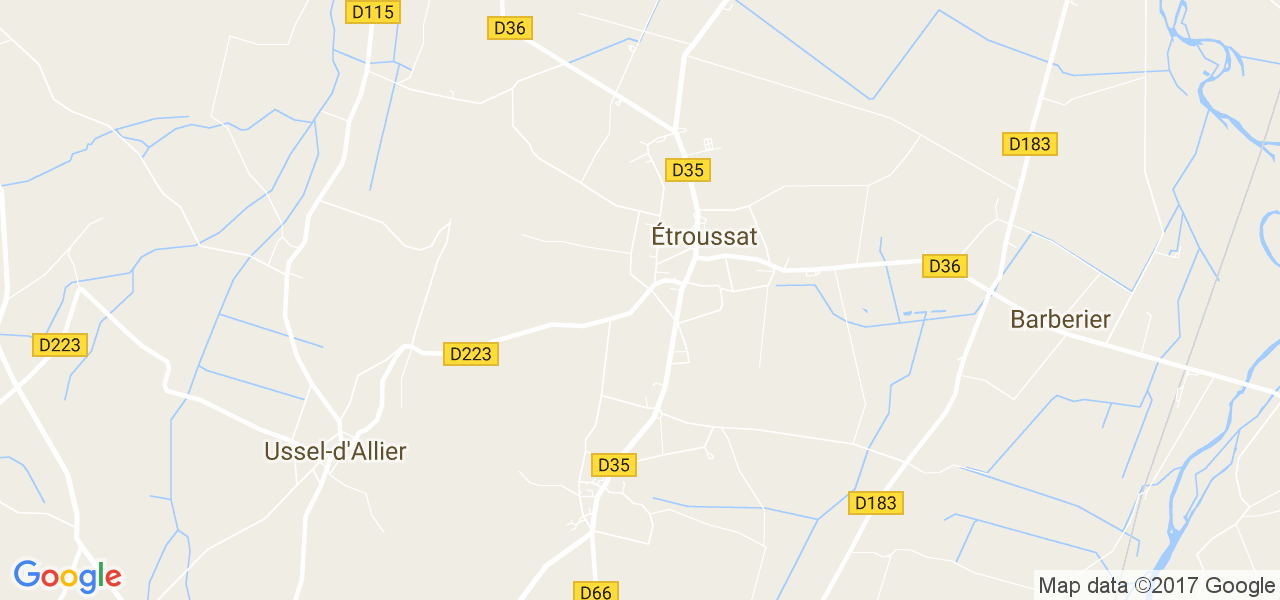 map de la ville de Étroussat