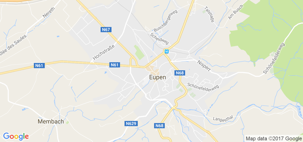 map de la ville de Eupen