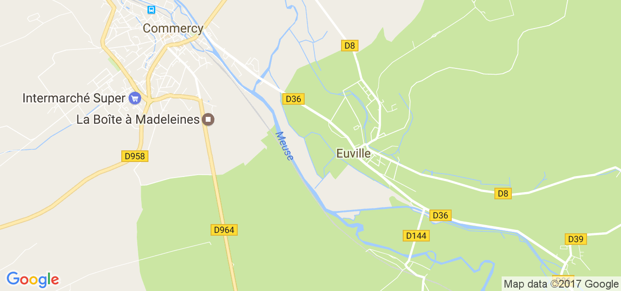 map de la ville de Euville