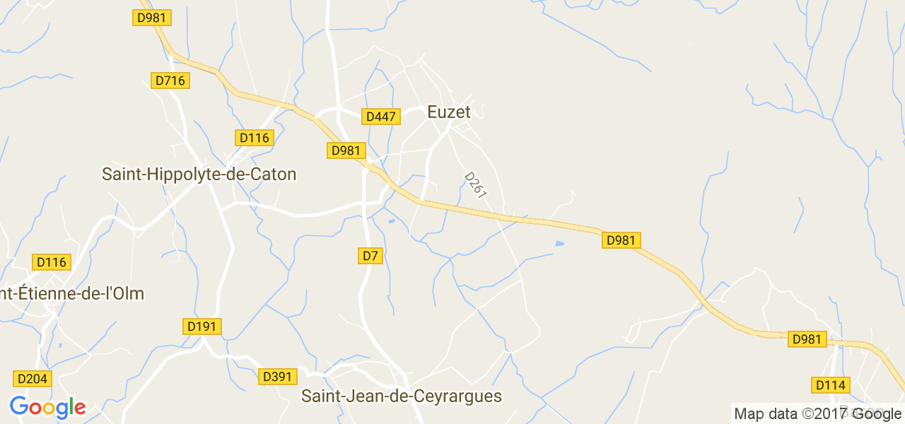 map de la ville de Euzet