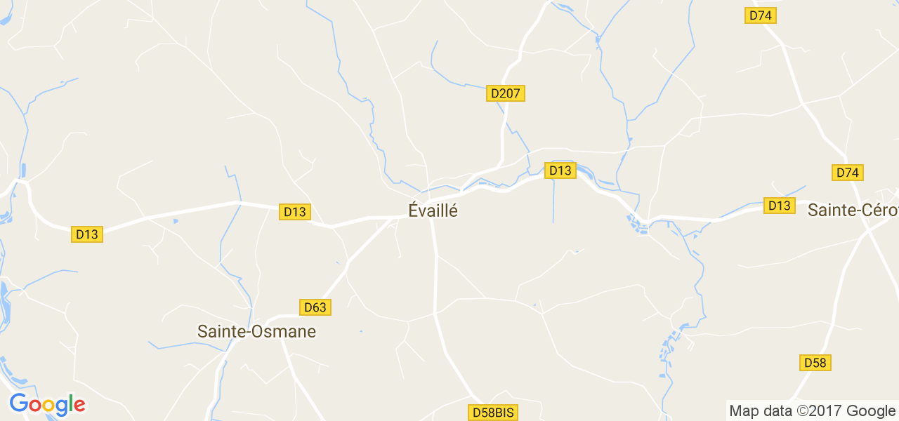 map de la ville de Évaillé