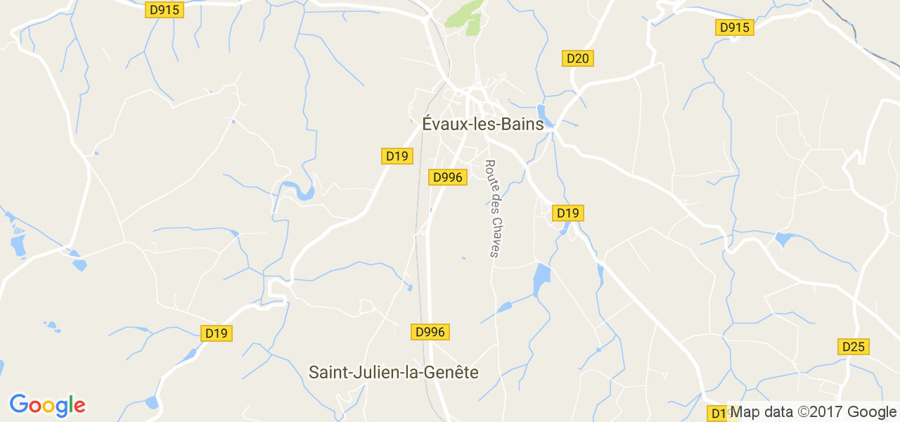 map de la ville de Évaux-les-Bains