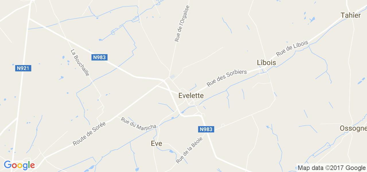 map de la ville de Evelette