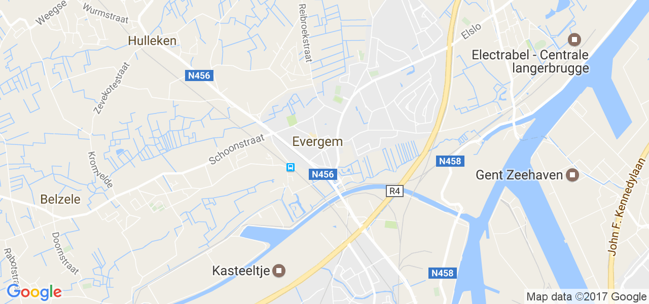 map de la ville de Evergem