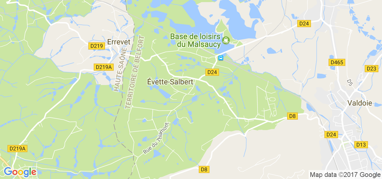 map de la ville de Évette-Salbert