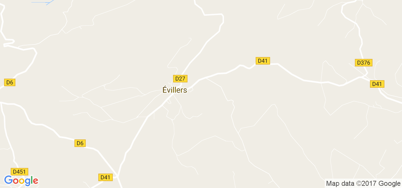 map de la ville de Évillers