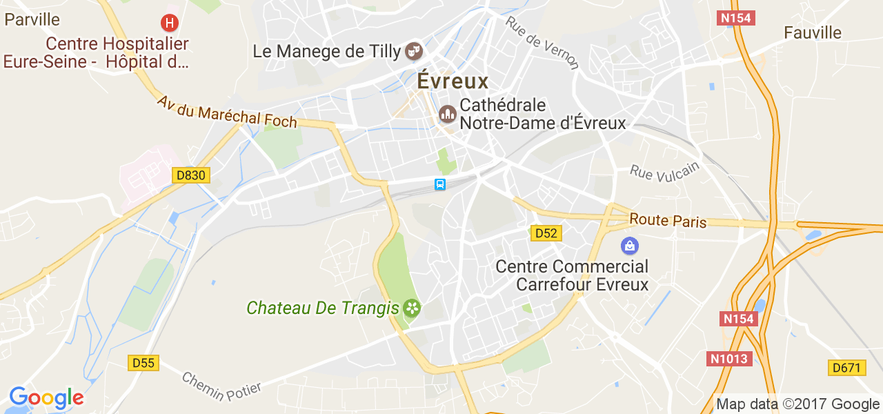 map de la ville de Évreux