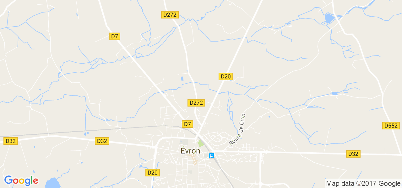 map de la ville de Évron