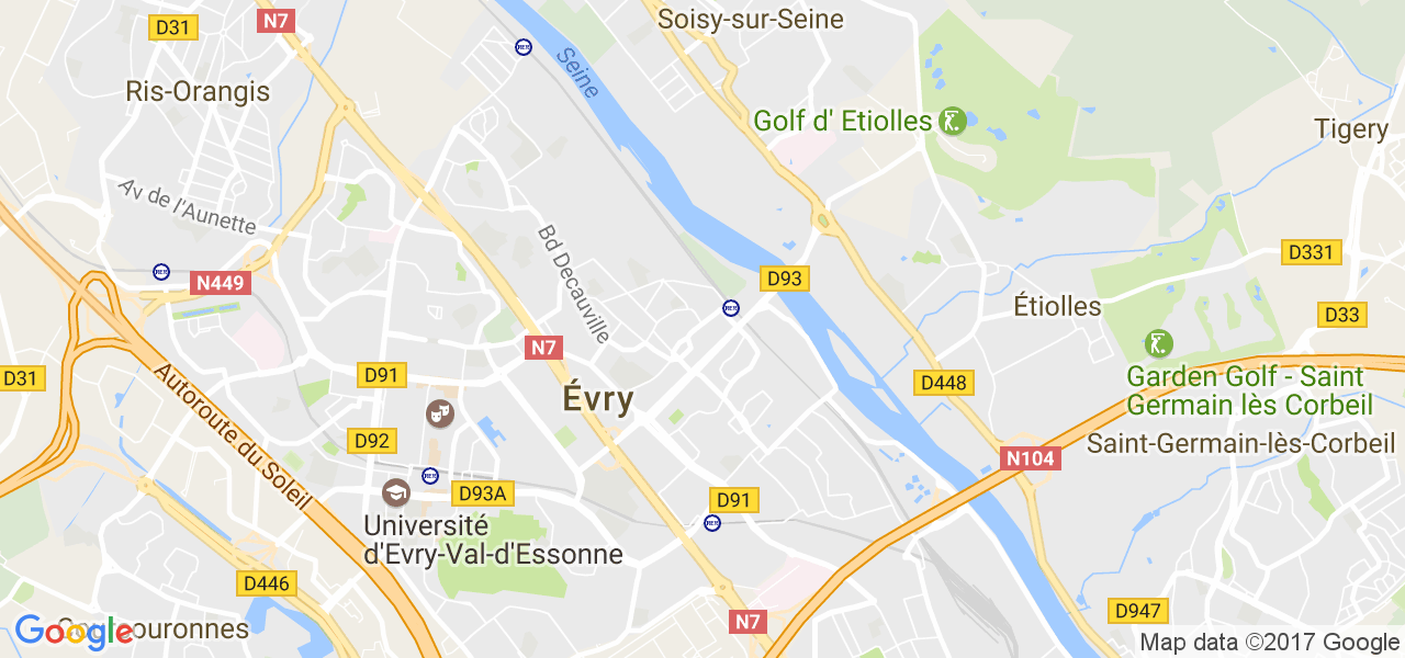 map de la ville de Évry