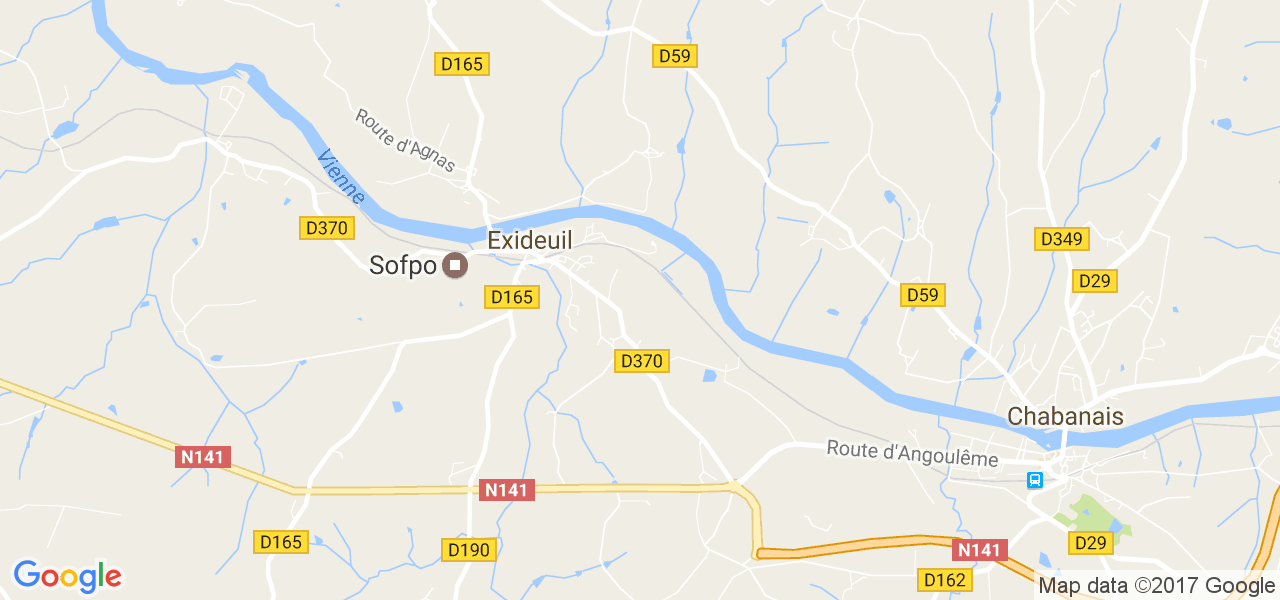 map de la ville de Exideuil