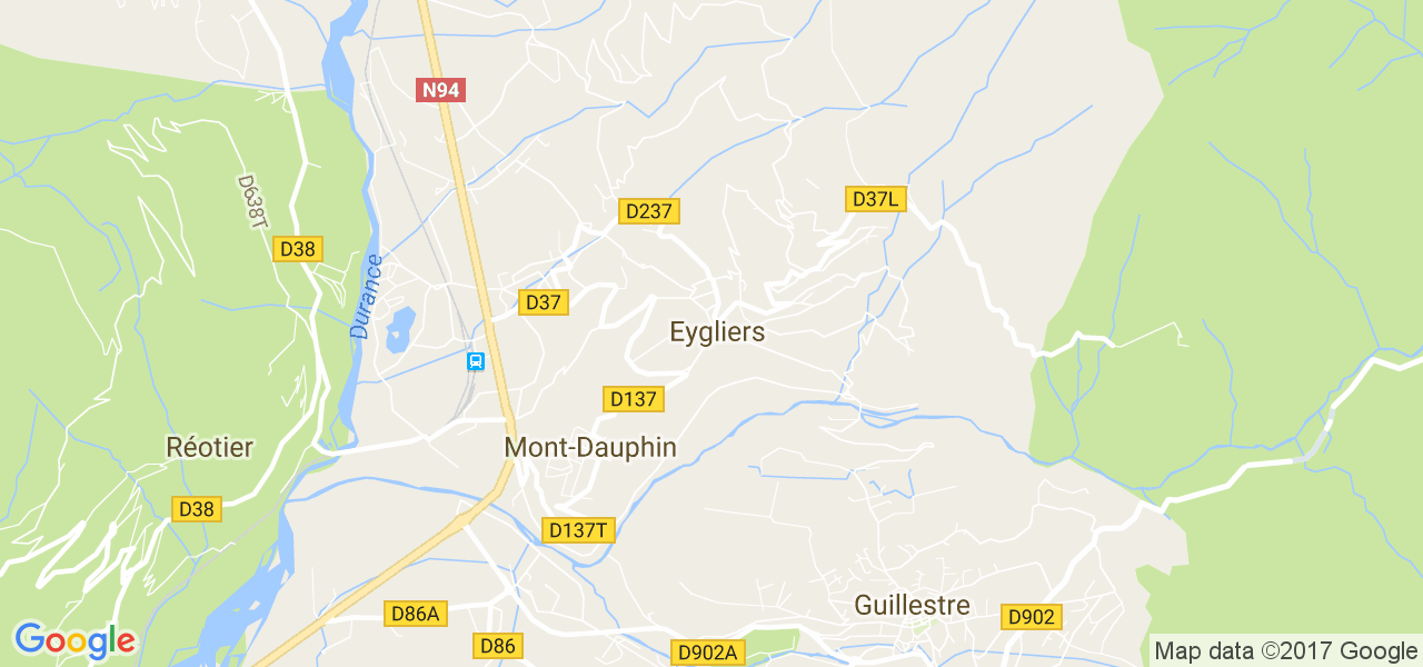 map de la ville de Eygliers