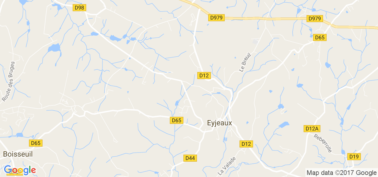 map de la ville de Eyjeaux