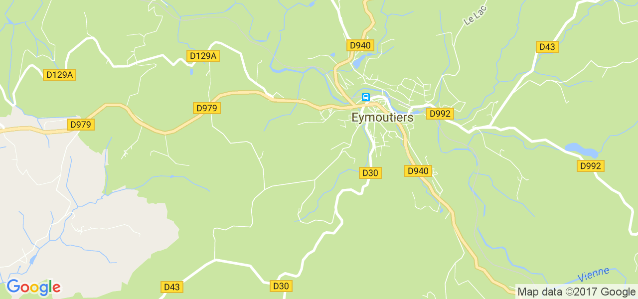 map de la ville de Eymoutiers