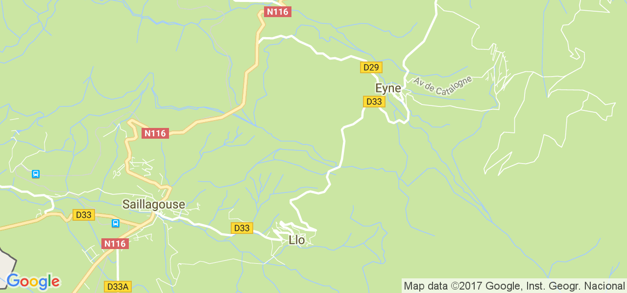 map de la ville de Eyne