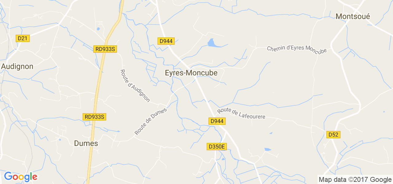 map de la ville de Eyres-Moncube