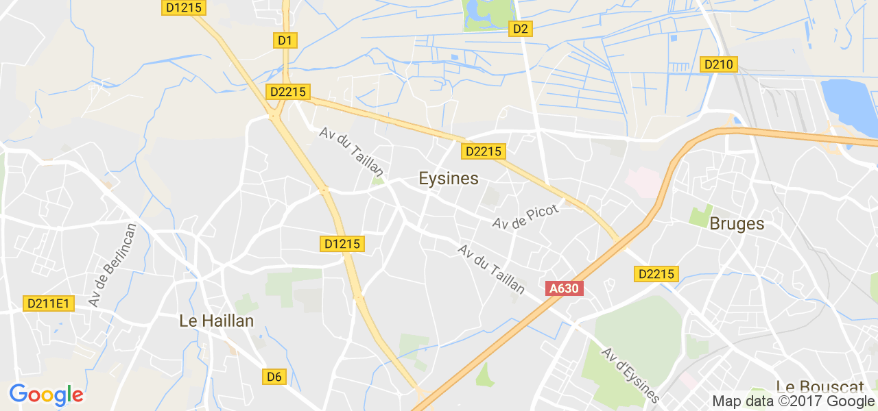 map de la ville de Eysines