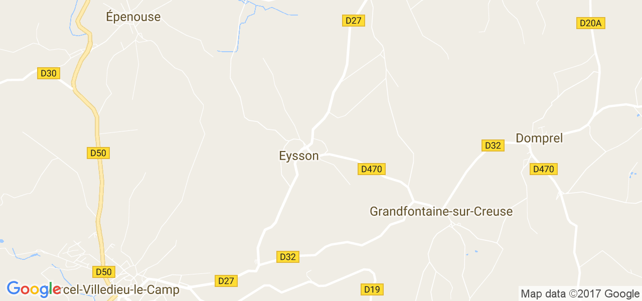 map de la ville de Eysson