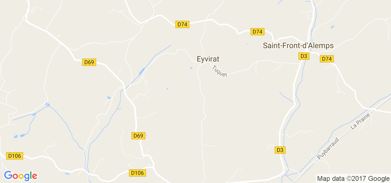 map de la ville de Eyvirat