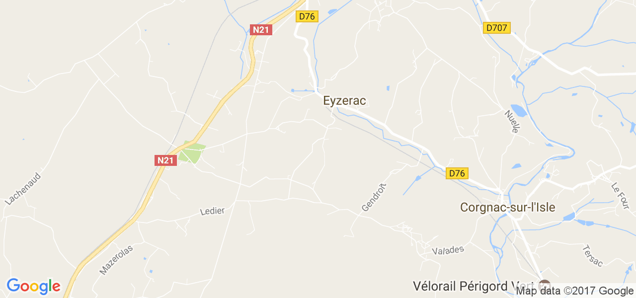 map de la ville de Eyzerac