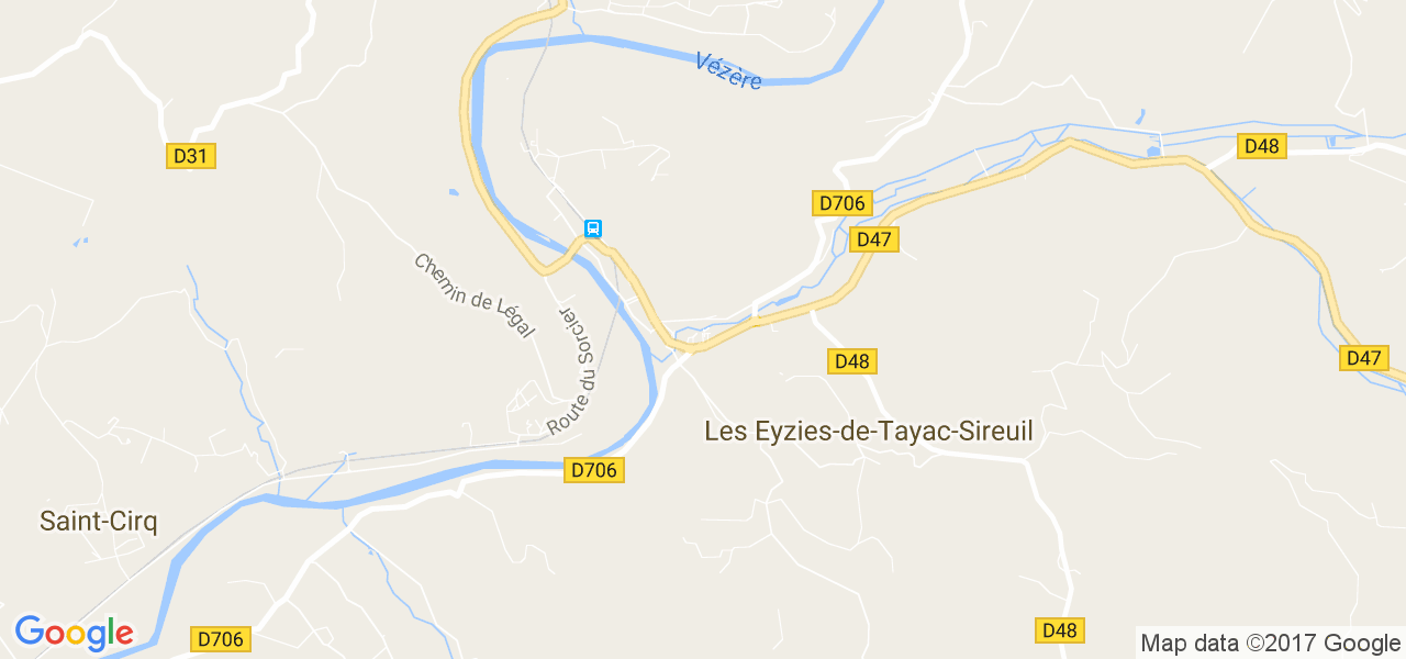 map de la ville de Eyzies-de-Tayac-Sireuil