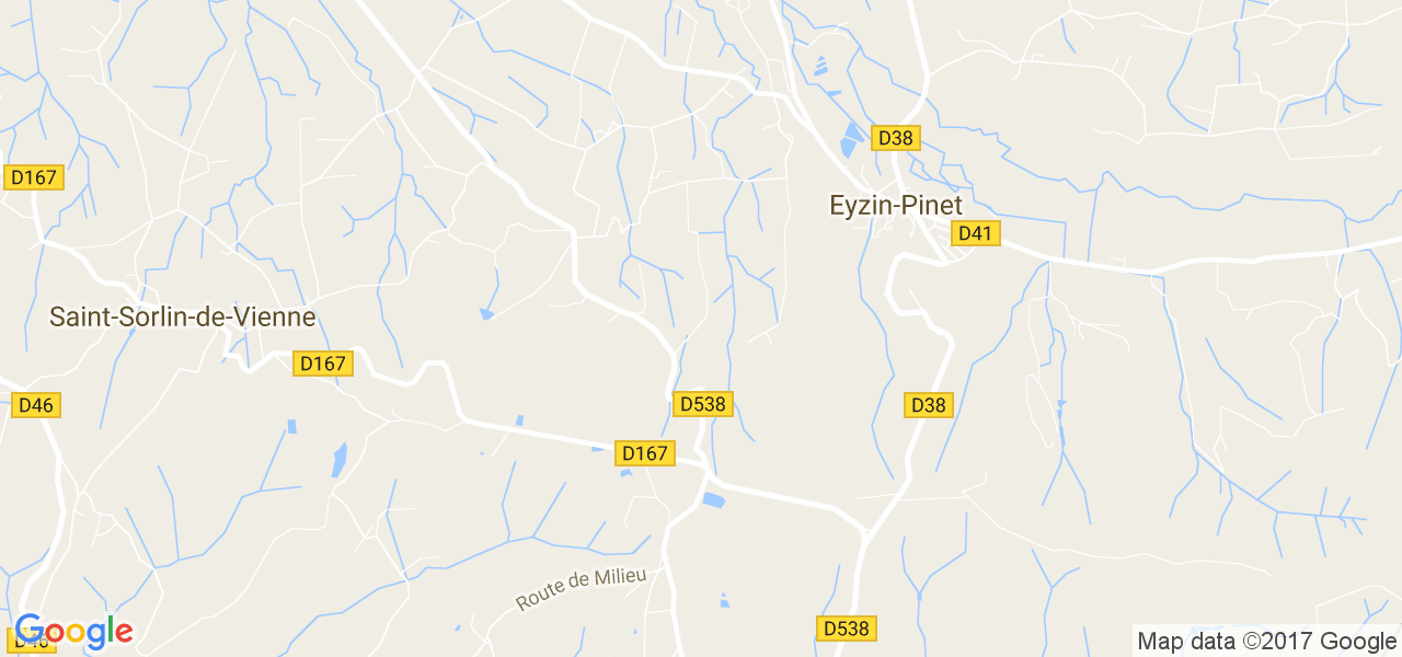 map de la ville de Eyzin-Pinet