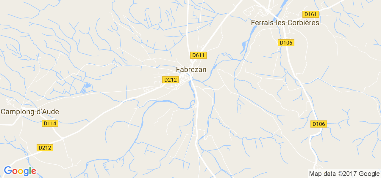 map de la ville de Fabrezan