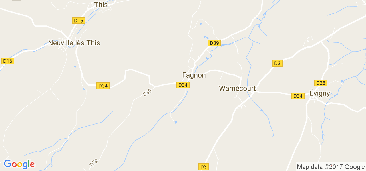 map de la ville de Fagnon