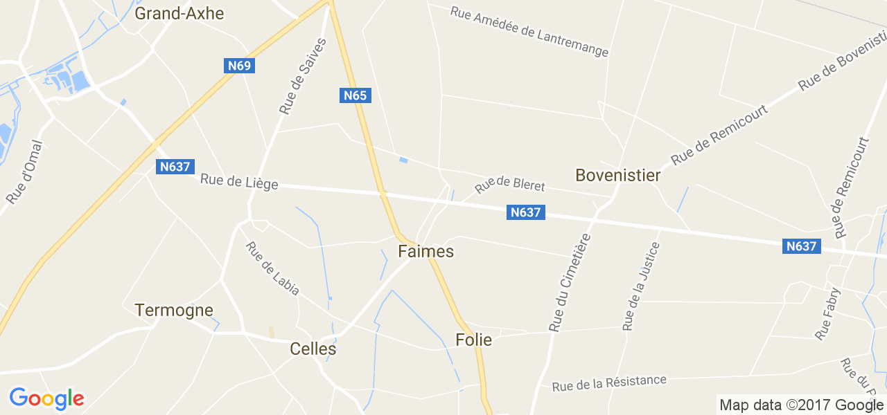 map de la ville de Faimes