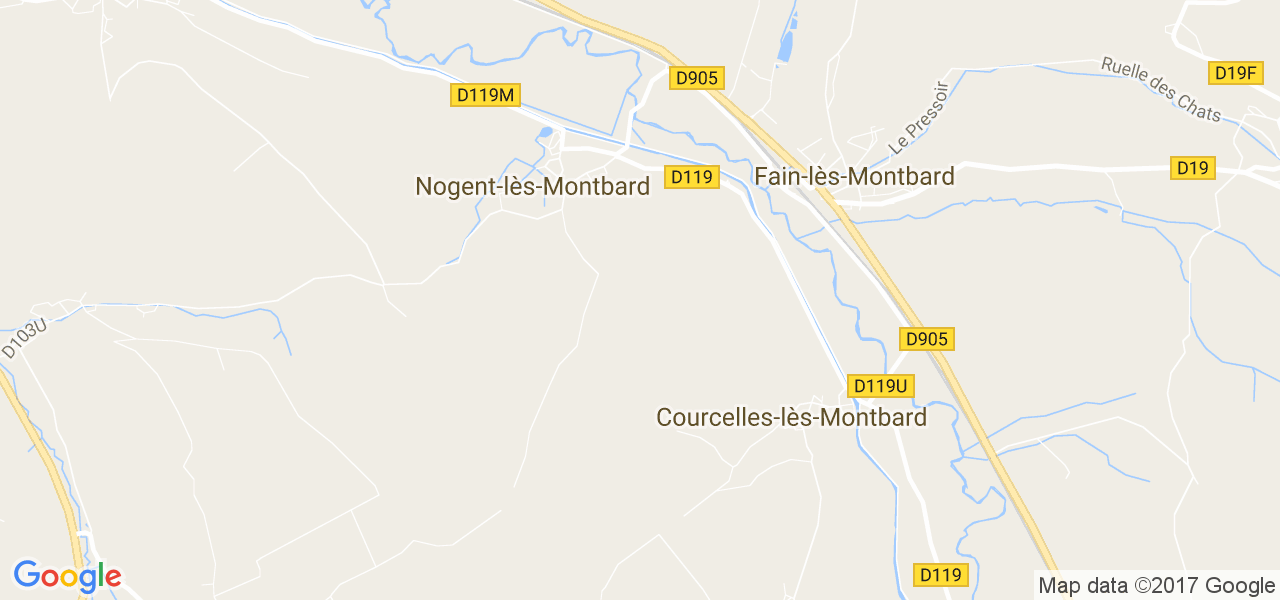 map de la ville de Fain-lès-Montbard