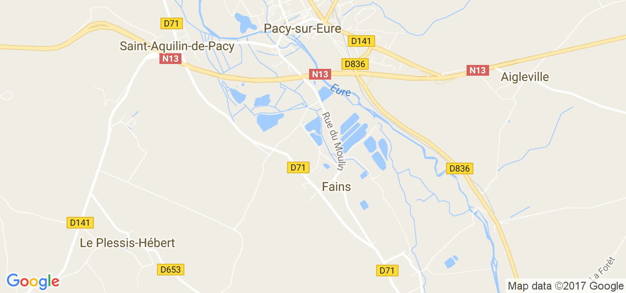 map de la ville de Fains