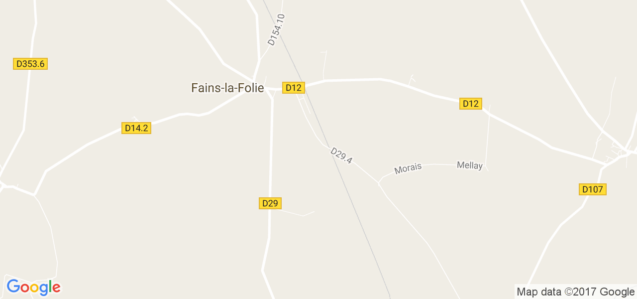 map de la ville de Fains-la-Folie