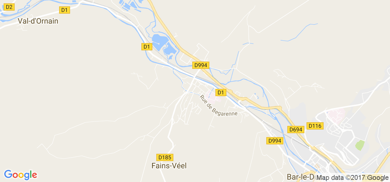 map de la ville de Fains-Véel
