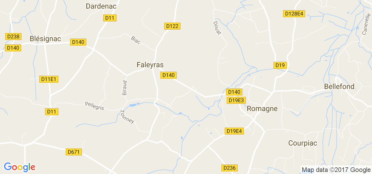 map de la ville de Faleyras