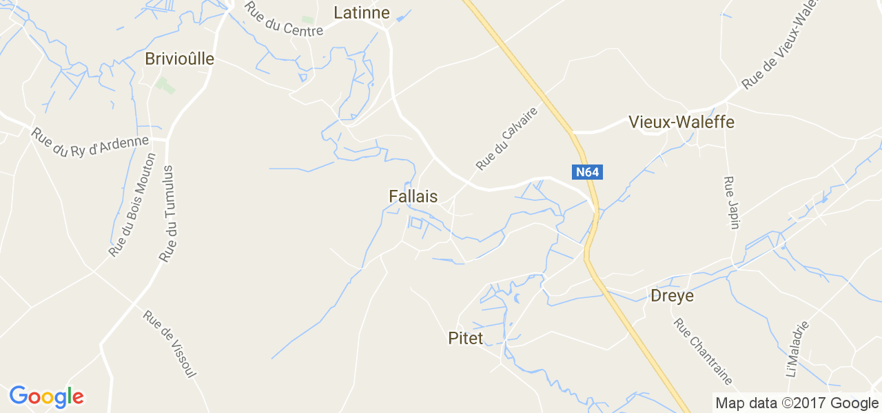 map de la ville de Fallais