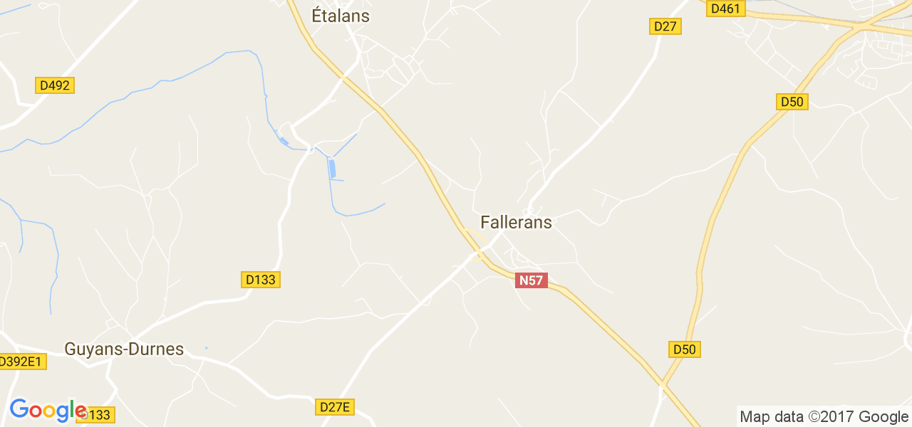 map de la ville de Fallerans