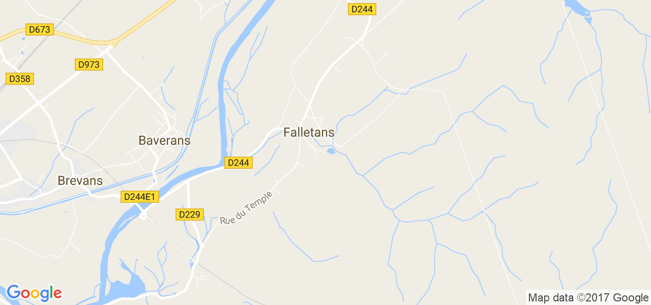 map de la ville de Falletans