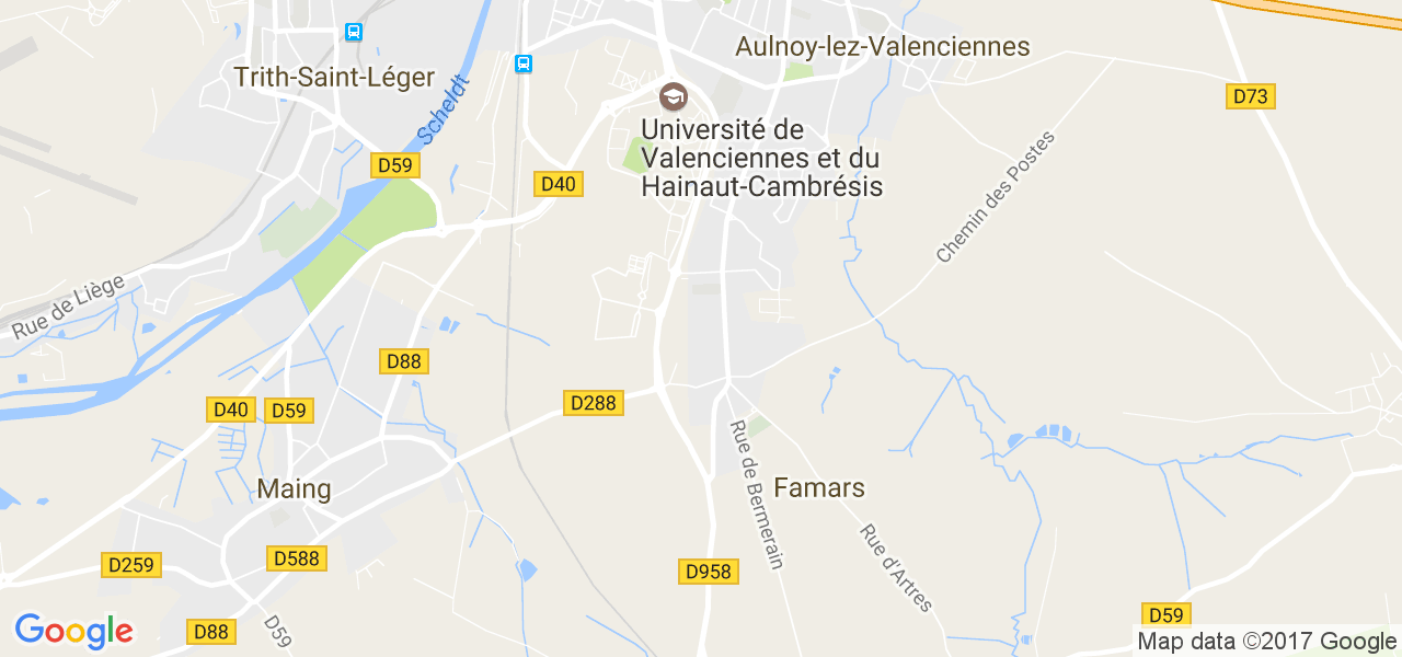 map de la ville de Famars