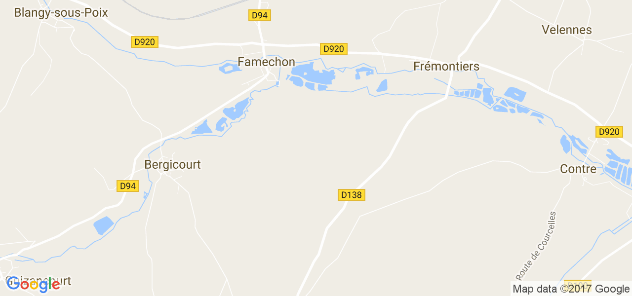 map de la ville de Famechon