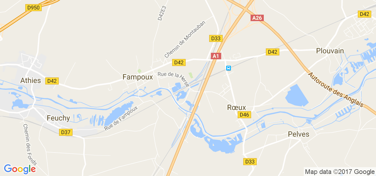 map de la ville de Fampoux