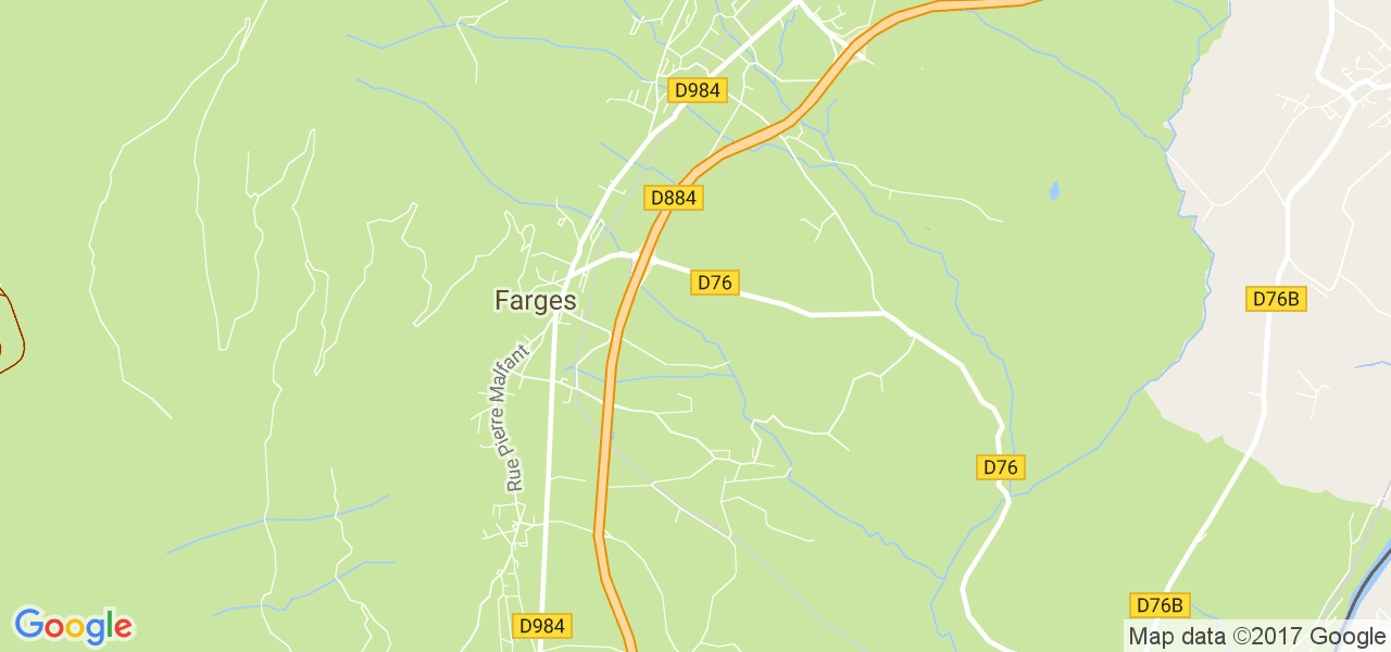 map de la ville de Farges