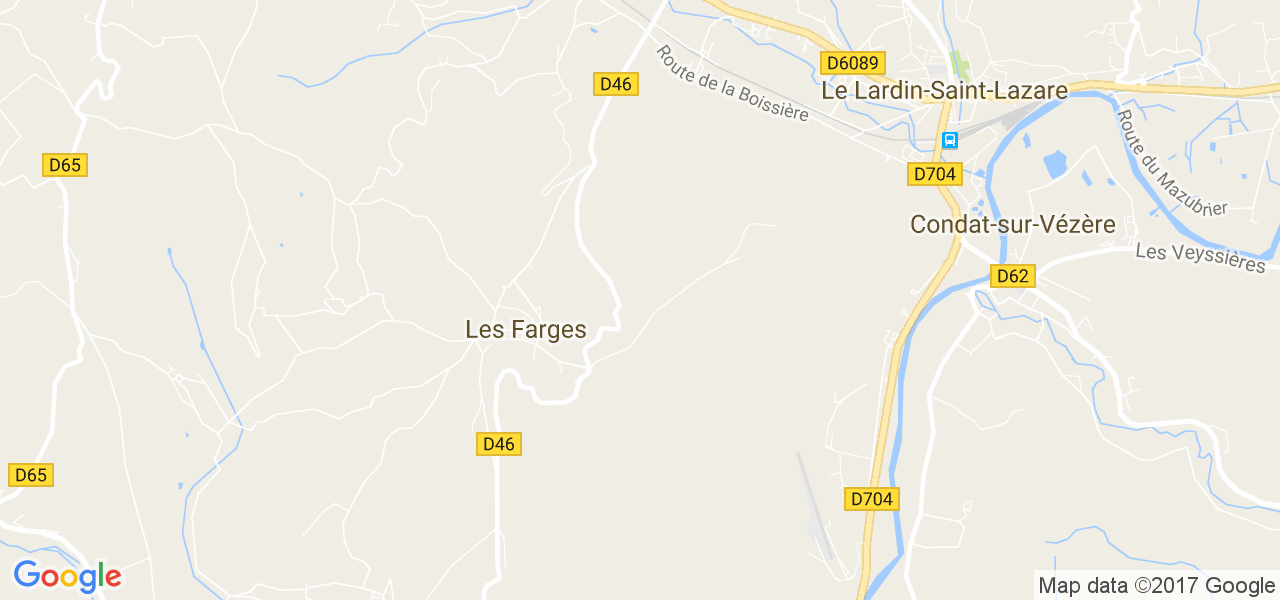 map de la ville de Farges